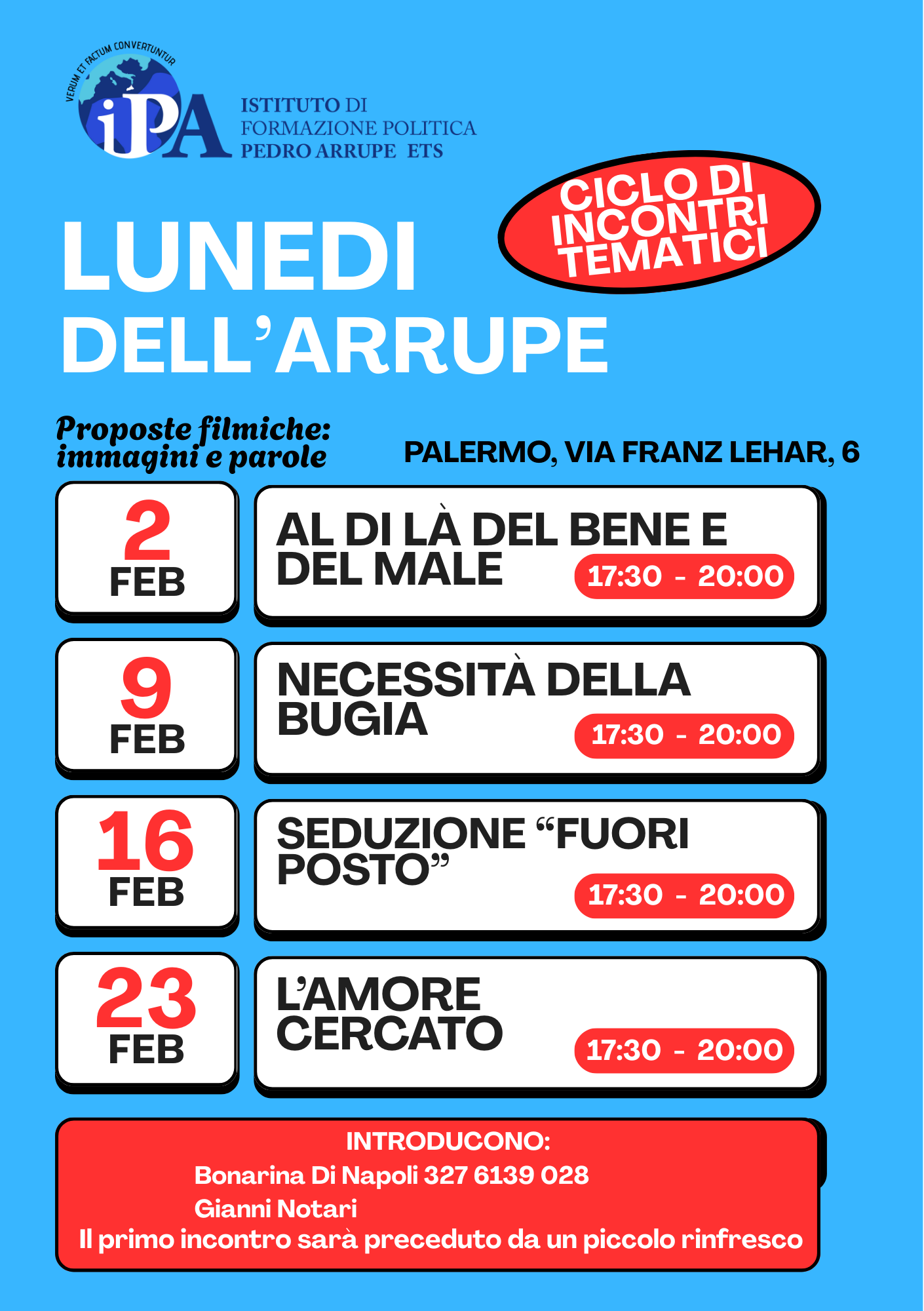 Lunedì all’Arrupe: percorso di ricerca e studio